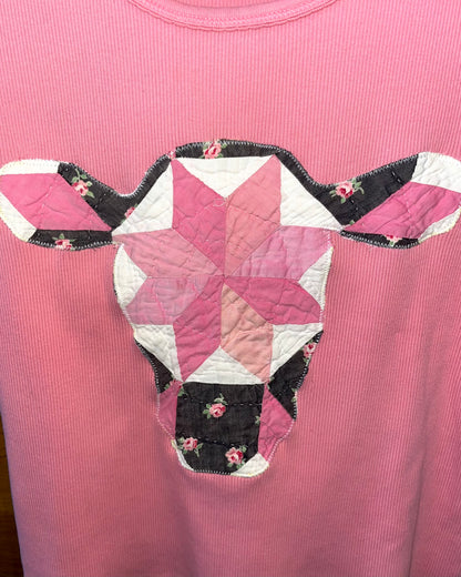 Pink Quilty Cow Tank
