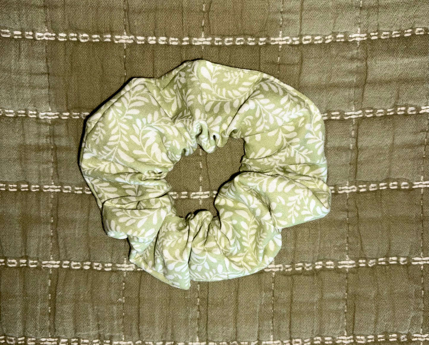 Green Leafy Scrunchie