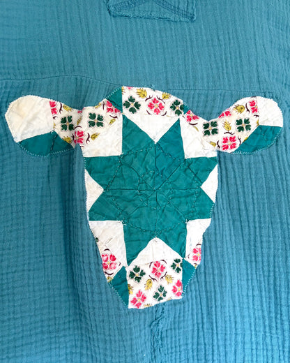 Teal Quilty Cow