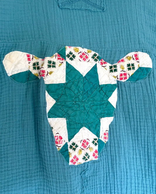 Teal Quilty Cow