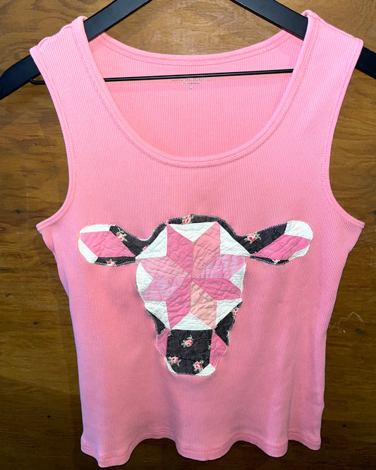 Pink Quilty Cow Tank