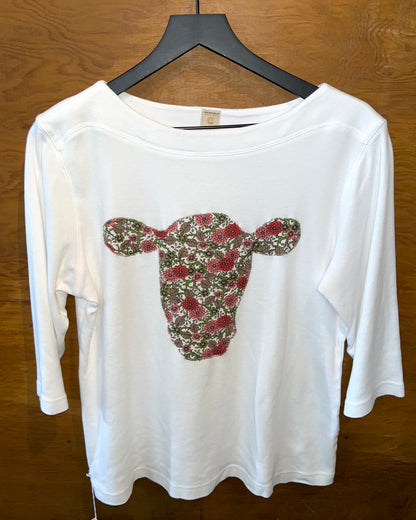 Feedsack Cow 3/4 Sleeve