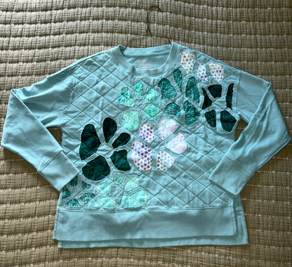 Quilted Floral Crew