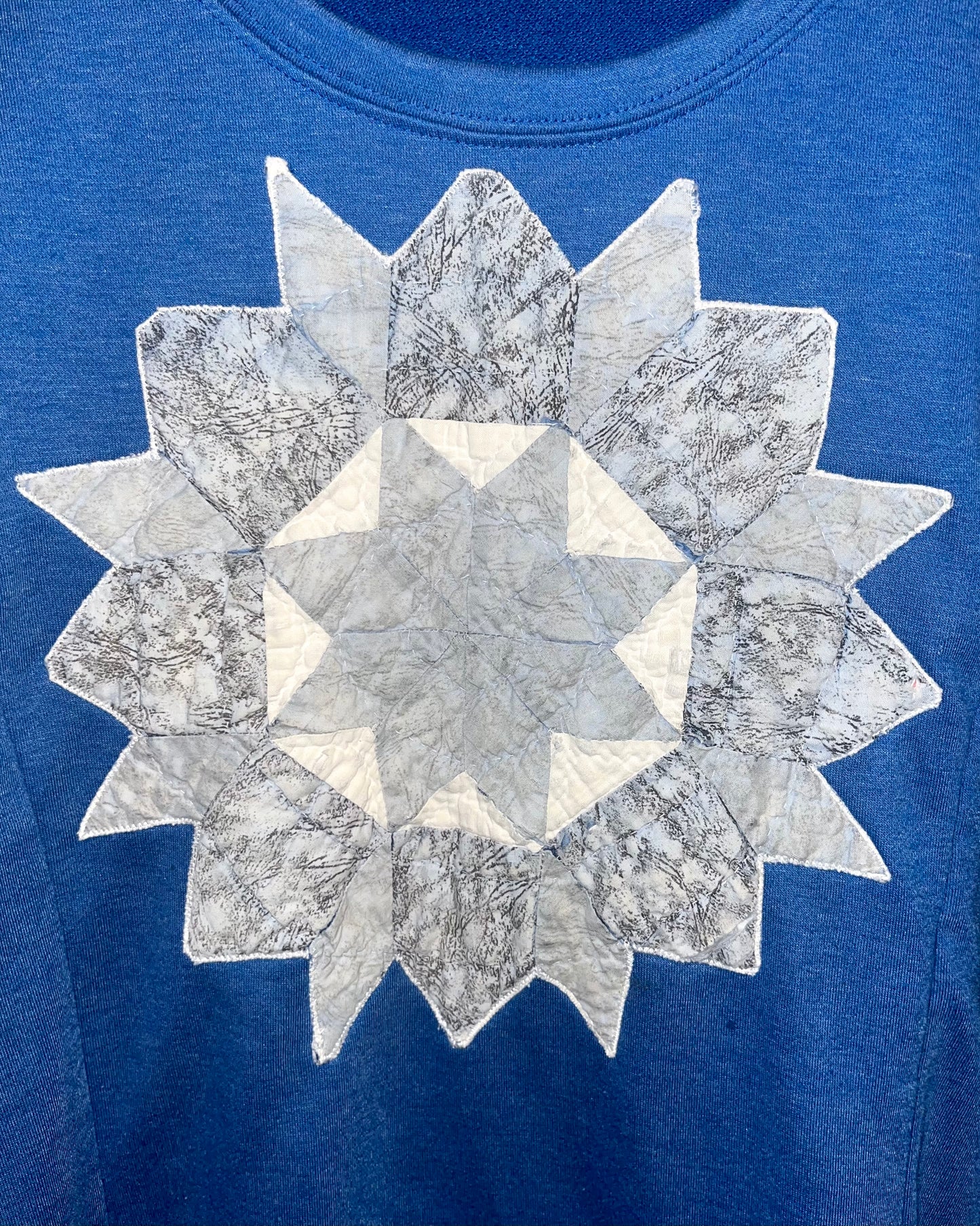 Blue Quilty Crewneck
